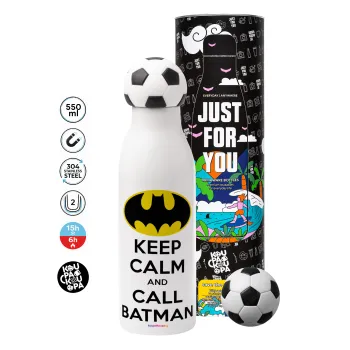 KEEP CALM & Call BATMAN, Soccer Metal mug thermos, double wall, 550ml