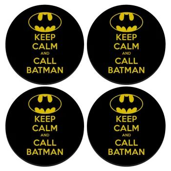 KEEP CALM & Call BATMAN, SET of 4 round wooden coasters (9cm)