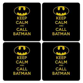 KEEP CALM & Call BATMAN, ΣΕΤ 4 Σουβέρ ξύλινα τετράγωνα (9cm)