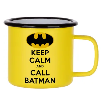 KEEP CALM & Call BATMAN, Metallic enamel MATT Yellow cup 360ml