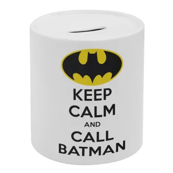 KEEP CALM & Call BATMAN, Κουμπαράς πορσελάνης με τάπα