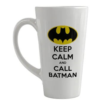 KEEP CALM & Call BATMAN, Κούπα κωνική Latte Μεγάλη, κεραμική, 450ml