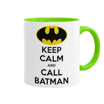 KEEP CALM & Call BATMAN, Mug colored light green, ceramic, 330ml