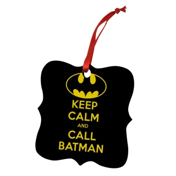 KEEP CALM & Call BATMAN, Στολίδι Χριστουγεννιάτικο στολίδι polygon ξύλινο 7.5cm