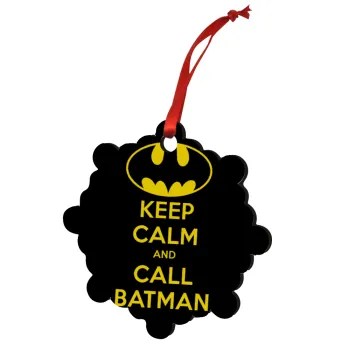 KEEP CALM & Call BATMAN, Στολίδι Χριστουγεννιάτικο στολίδι snowflake ξύλινο 7.5cm