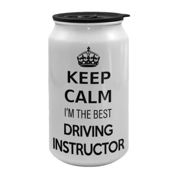 KEEP CALM I'M THE BEST DRIVING INSTRUCTOR, Κούπα ταξιδιού μεταλλική με καπάκι (tin-can) 500ml