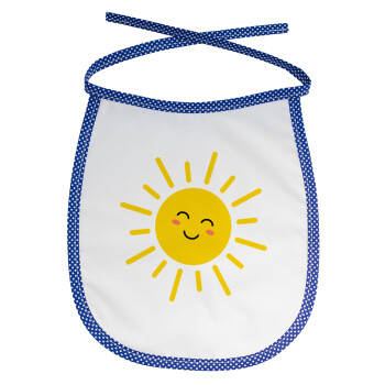 Happy sun, Σαλιάρα μωρού αλέκιαστη με κορδόνι Μπλε