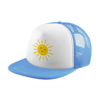 Happy sun, Καπέλο Soft Trucker με Δίχτυ Γαλάζιο/Λευκό