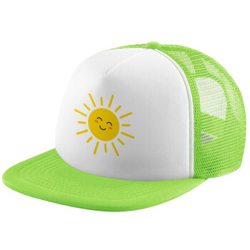 Happy sun, Καπέλο Soft Trucker με Δίχτυ Πράσινο/Λευκό