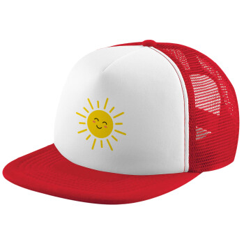 Happy sun, Καπέλο Soft Trucker με Δίχτυ Red/White 