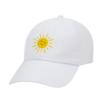 Happy sun, Καπέλο Ενηλίκων Baseball Λευκό 5-φύλλο (POLYESTER, ΕΝΗΛΙΚΩΝ, UNISEX, ONE SIZE)