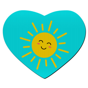 Happy sun, Mousepad heart 23x20cm