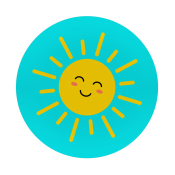 Happy sun, Mousepad Στρογγυλό 20cm