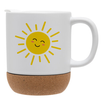 Happy sun, Ceramic coffee mug Cork (MAT), 330ml