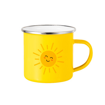 Happy sun, Κούπα Μεταλλική εμαγιέ Κίτρινη 360ml