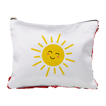 Happy sun, Τσαντάκι νεσεσέρ με πούλιες (Sequin) Κόκκινο