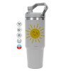 ΓΚΡΙ χρώματος Θερμός Ανοξείδωτο 890ml (30oz) με χερούλι