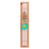Easter Set, wooden keychain & scented flat Easter candle (30cm) (PINK)