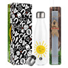 Easter candle, metallic white thermos bottle (500ml) & aromatic flat candle (30cm) (GRAY)