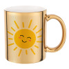 Mug ceramic, gold mirror, 330ml
