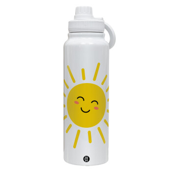 Happy sun, Θερμός 1L Ανοξείδωτο με Βάση Κινητού & Διπλά Τοιχώματα