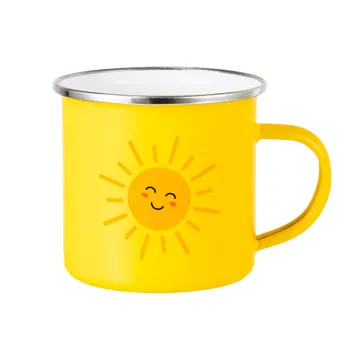 Happy sun, Κούπα Μεταλλική εμαγιέ Κίτρινη 360ml