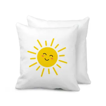 Happy sun, Μαξιλάρι καναπέ 40x40cm περιέχεται το  γέμισμα