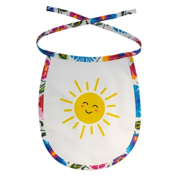 Happy sun, Σαλιάρα μωρού αλέκιαστη με κορδόνι Χρωματιστή