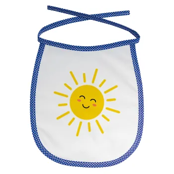 Happy sun, Σαλιάρα μωρού αλέκιαστη με κορδόνι Μπλε