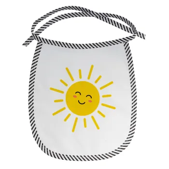 Happy sun, Σαλιάρα μωρού αλέκιαστη με κορδόνι Μαύρη