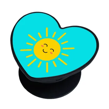 Happy sun, Phone Holders Stand  καρδιά Μαύρο Βάση Στήριξης Κινητού στο Χέρι