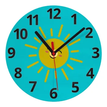 Happy sun, Ρολόι τοίχου γυάλινο (20cm)