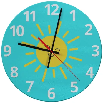 Happy sun, Ρολόι τοίχου γυάλινο (30cm)