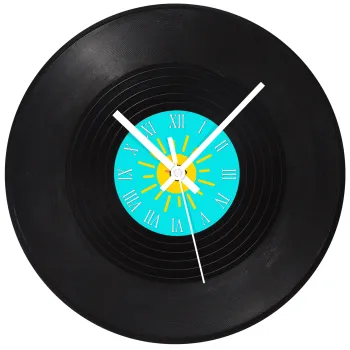 Happy sun, Ρολόι τοίχου Βινύλιο (30cm)