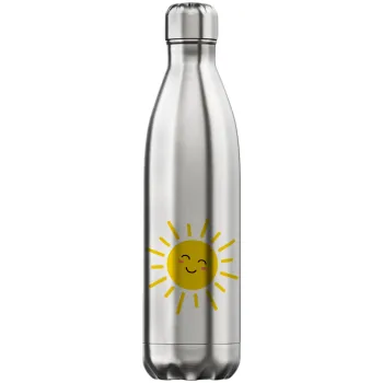 Happy sun, Μεταλλικό παγούρι θερμός Inox (Stainless steel), διπλού τοιχώματος, 750ml