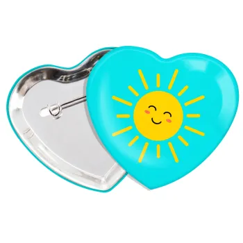 Happy sun, Κονκάρδα παραμάνα καρδιά (57x52mm)