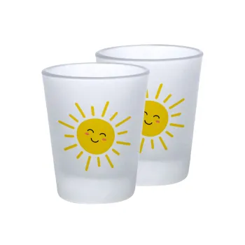 Happy sun, Σφηνοπότηρα γυάλινα 45ml του πάγου (2 τεμάχια)