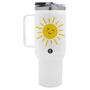 Happy sun, Mega Tumbler με καπάκι, διπλού τοιχώματος (θερμό) 1,2L