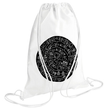 Δίσκος Φαιστού, Τσάντα πλάτης πουγκί GYMBAG λευκή (28x40cm)