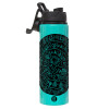 Metallic water bottle with safety lid, 850ml aluminum