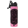 Metallic water bottle with safety lid, 850ml aluminum