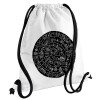 Backpack pouch GYMBAG white, with pocket (40x48cm) & thick cords