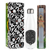 Easter candle, metallic white thermos bottle (500ml) & aromatic flat candle (30cm) (GRAY)