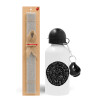 Easter Set, metallic aluminum water bottle (500ml) & aromatic flat Easter candle (30cm) (GRAY)
