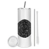 Tumbler stainless steel 600ml, with metal straw & cleaning brush