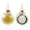 Transparent Christmas tree ball ornament with gold filling 8cm