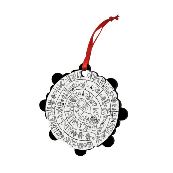 Δίσκος Φαιστού, Στολίδι Χριστουγεννιάτικο στολίδι snowflake ξύλινο 7.5cm