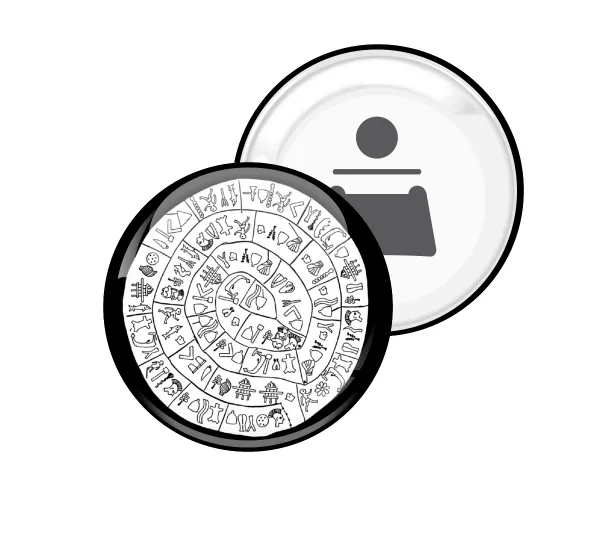 Δίσκος Φαιστού — Round magnet and beer bottle opener, 5.9cm