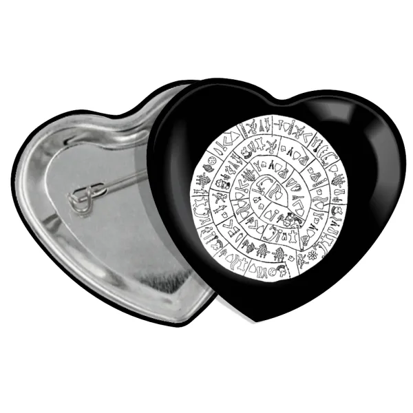 Δίσκος Φαιστού — Heart pin badge (57x52mm)