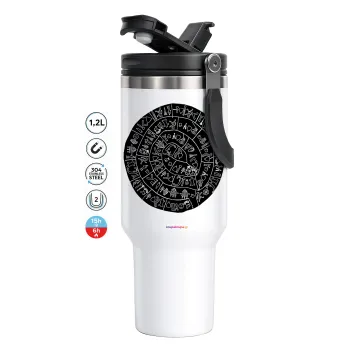 Δίσκος Φαιστού, Mega Stainless steel Tumbler with lid, double wall 1,2L